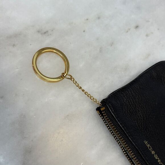 Rebecca Minkoff Pebbled Leather Friends Wristlet with Key Ring - Picture 12 of 13